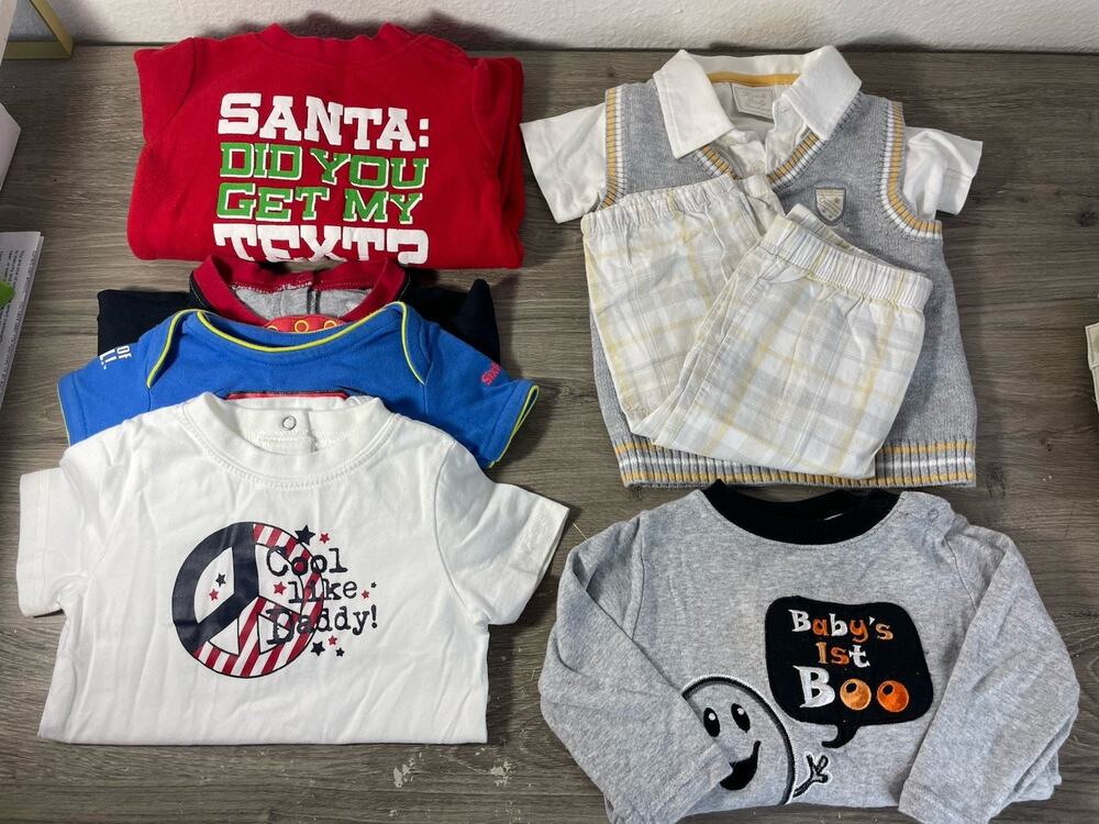 Baby Boy Clothes Bundle Lot 12 Pcs Outfits Holiday Christmas Halloween